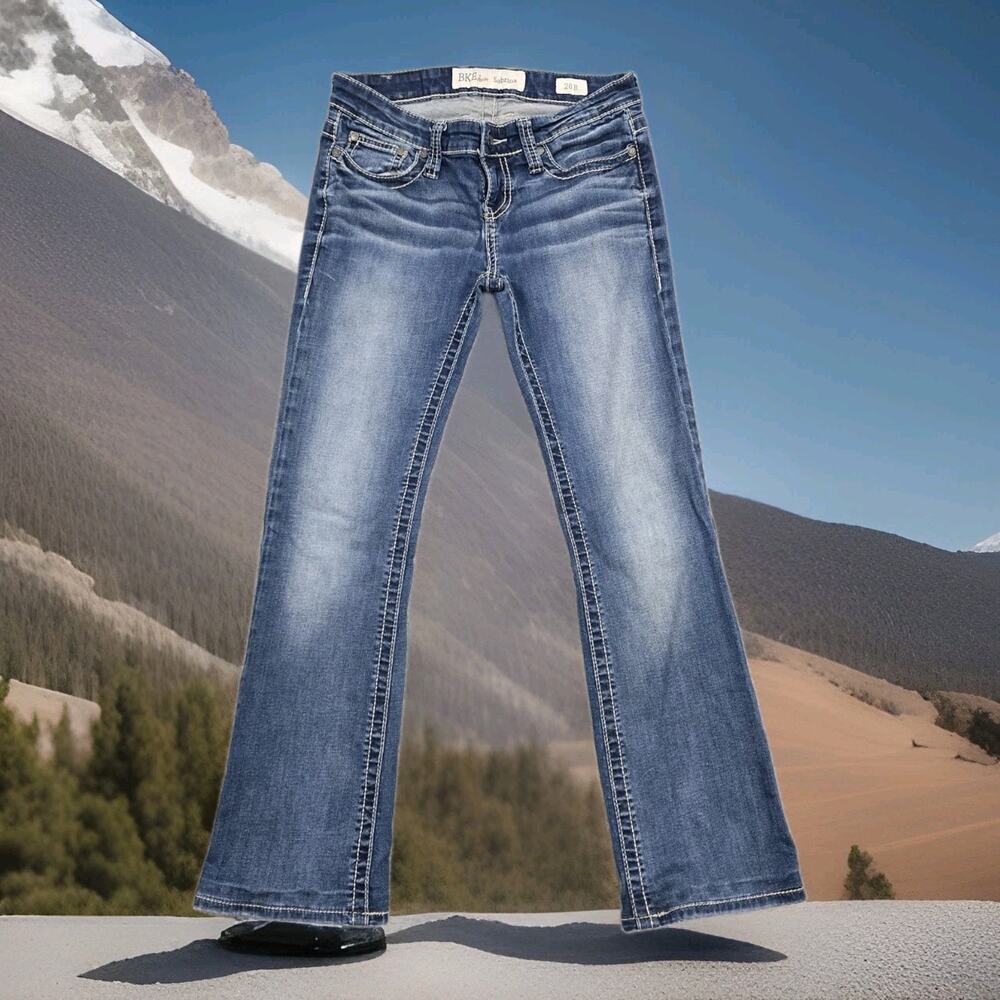 BKE Sabrina Jeans Womens 26R Tag 29X28.5 Fit Stretch Thick Stitch Bootcut Denim
